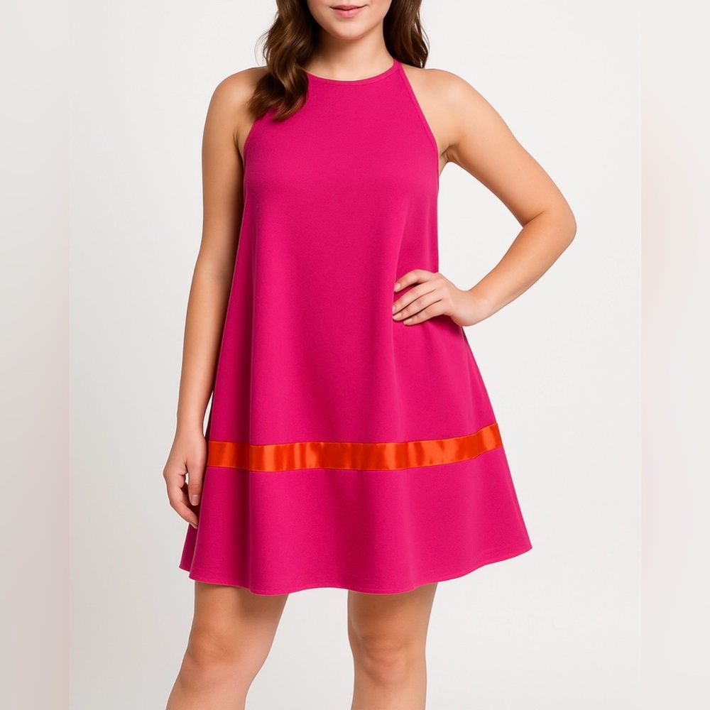 LEYDEN Pink Sleeveless Crepe Swing Mini Dress Size Small